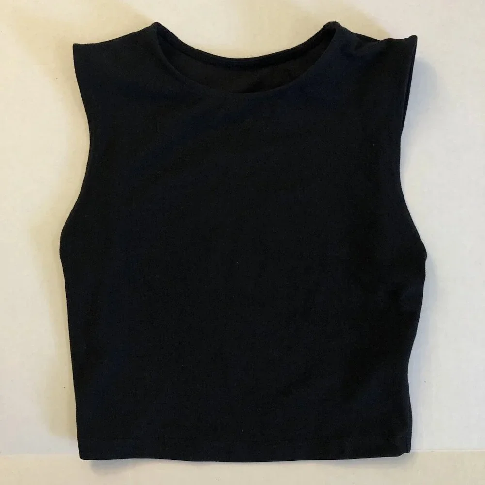 Joah Brown Second Skin Tank Top Crop Black XS/S - Picture 3 of 8